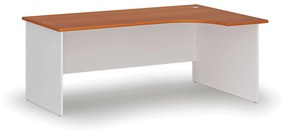 Kancelársky rohový pracovný stôl PRIMO WHITE, 1800 x 1200 mm, pravý, biela/čerešňa
