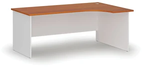 Kancelársky rohový pracovný stôl PRIMO WHITE, 1800 x 1200 mm, pravý, biela/čerešňa
