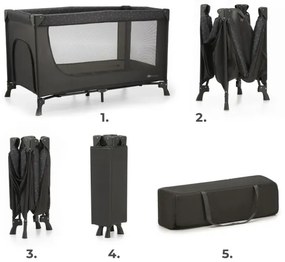 KINDERKRAFT - Cestovná postieľka JOY šedá