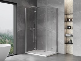 Mexen Mist-F Duo, skladací sprchový kút 90 x 70 cm, číre sklo, chrómový profil, 8A6-090L-070P-01-00