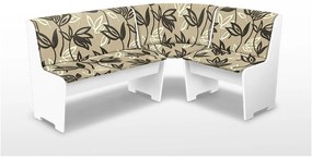 Nabytekmorava Jedálenská rohová lavica farba lamina: biela 113, čalúnenie vo farbe: Mega 13 V3 šedá