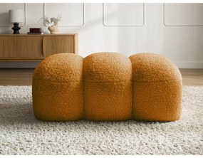 Podnožka z textílie buklé v horčicovej farbe Hippolyte – Bobochic Paris