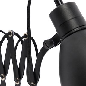 Priemyselná nástenná lampa čierna s nastaviteľným ramenom - Merle