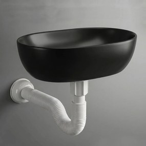 Keramické umyvadlo na desku ELIPSE 49 cm matné černé