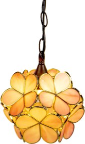 Závesné žlté svetlo Tiffany Bloom - Ø 31 * 90 cm E14 / max 1 * 40W