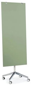 Mobilná sklenená magnetická tabuľa STELLA, 650x1575 mm, pastelová zelená