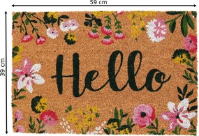 Vonkajšia rohožka Hello Flowers, 60x40 cm