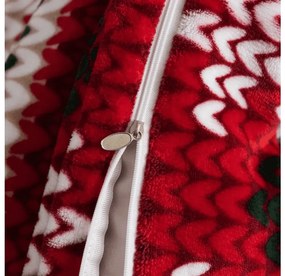 Sada mikroplyšových obliečok FROSTED CHRISTMAS farebné + obliečka mikroplyš SOFT 180x200 cm biela, dvojlôžko