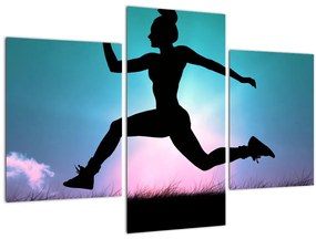 Obraz skákajúce siluety ženy (90x60 cm)