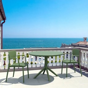 SKY Ø105 záhradný stôl olive green