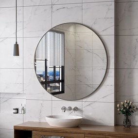 Erga Round, okrúhle zrkadlo 120cm, čierny rám, ERG-V01-ROUND-1212-BK