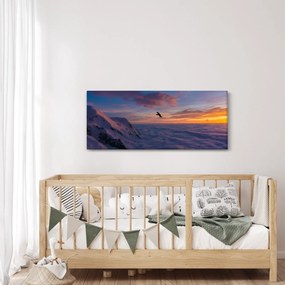Obraz pri západe slnka, Mt. blanc (120x50 cm)