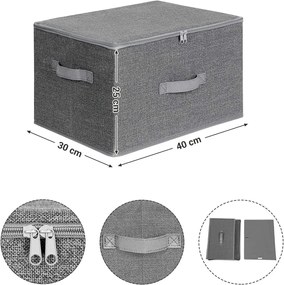Úložný box Easy, sada 3ks, 30x25x40 cm, šedá