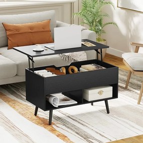 Konferenčný stolík so zdvíhacou doskou, čierny