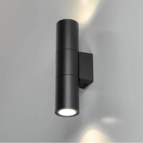 Vonkajšie nástenné svietidlo 2xGU10/35W/230V IP54 guľatý čierna
