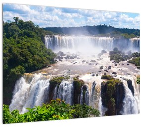Sklenený obraz Iguassu vodopádov (70x50 cm)