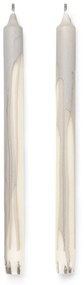 ferm LIVING Kónická sviečka DRYP 30 cm, sada 2 ks, teple šedá