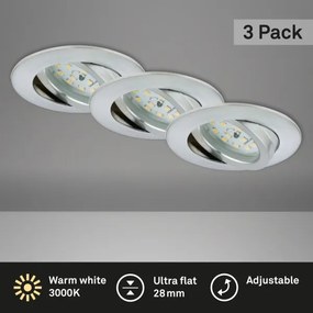 Briloner 7209-039 - SADA 3x LED Kúpeľňové podhľadové svietidlo ATTACH LED/5W/230V IP23