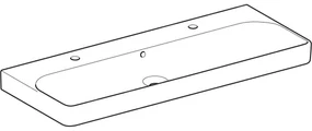 Geberit Smyle Square, dvojumývadlo 1200x480 mm s prepadom, 2 otvory na batérie, biela, GEB-500.253.01.1