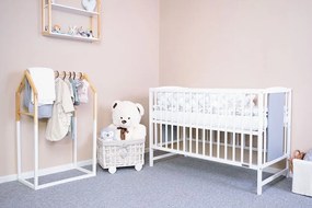 Detská postieľka New Baby POLLY bielo-sivá