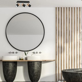 Bodové svietidlo Joker, 3x drevené/čierne kovové tienidlo, b/ch