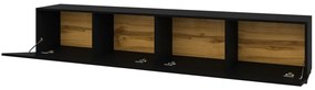 TV stolík AVA 2KL, 180x35x30, čierna/wotan