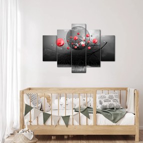 Obraz červených abstraktných gulí (150x105 cm)