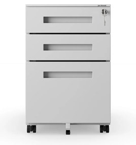 Kovový kontajner pod stôl KATE 390 x 600 x 500 mm, sivý