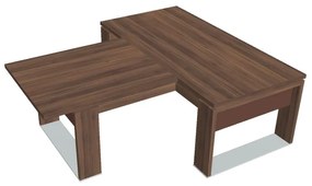 Stôl Verno+ S 200 x 220 cm s rokovacím prvkom, orech / hnedá