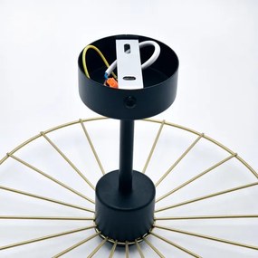 Luster na tyči MONTANA 1xE27/15W/230V pr. 30 cm zlatá/čierna