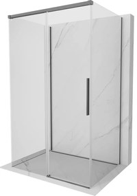 Mexen Rox-3S, 3-stenný sprchový kút 100 x 70 cm, 8mm číre sklo, grafitový profil, 8C2-100-070-95-00-3S