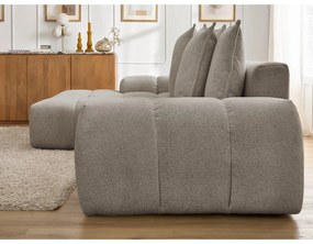 Taupe ženilková rozkladacia/s úložným priestorom rohová pohovka (ľavý roh/s leňoškou) Everest – Bobochic Paris