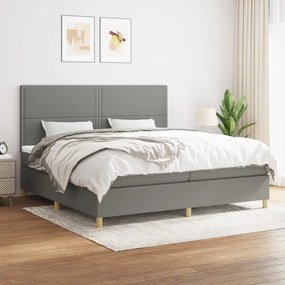 Boxspring posteľ s matracom tmavosivá 200x200 cm látka 3142282