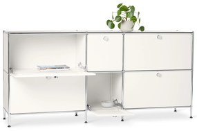 Veľká kovová odkladacia skrinka »CN3« so 6 výklopnými priehradkami, biela