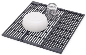Sivá nastaviteľná plastová odkvapkávacia mriežka na drez 43x13 cm Platform – Joseph Joseph