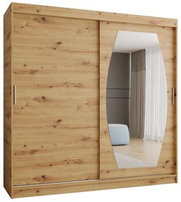 Šatníková skriňa 200 cm Rosaria (dub artisan). Akcia -19%. Vlastná spoľahlivá doprava až k Vám domov. 1126304