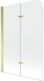 Mexen FELIX, vaňová zástena, 2-krídlová, 100 x 140 cm, zlatá-transparentná, 890-100-002-50-00