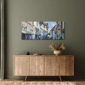 Obraz - Ulička starého mesta, akrylová maľba (120x50 cm)
