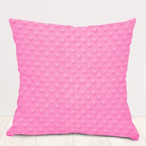 Biante Detská obliečka na vankúš Minky 3D bodky MKP-012 Sýto ružová 40 x 40 cm