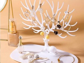 VERK GROUP Organizér a stojan na šperky, šperkovnica, JELEN - BIELY