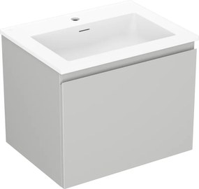 Mexen Orio, kúpeľňová skrinka 60 cm s umývadlom Otis, 1 zásuvka, šedá matná/biela matná, 91A10-06047-1-BF62-W18M01