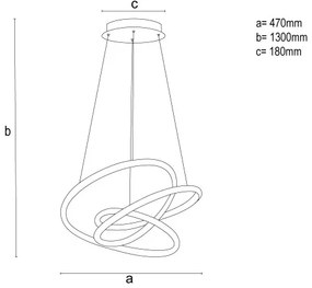 LED stmievateľný luster na lanku LED/90W/230V 3000-6500K pr. 47 cm + DO