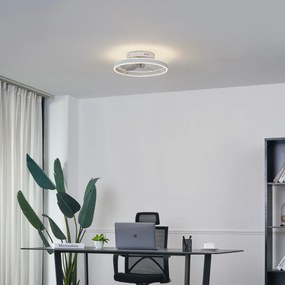 Stropný ventilátor biely 50 cm vrátane LED stmievateľný s diaľkovým ovládaním - Maddy