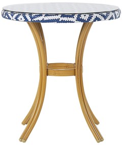 Okrúhly záhradný stôl ø 70 cm s modro-bielym vzorom RIFREDDO Beliani
