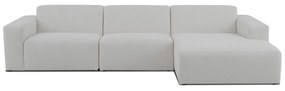 Biela rohová pohovka z textílie buklé (pravý roh) Roxy – Scandic