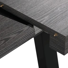 Jedálenský stôl 160x90 cm, rozkladací HT-R5624 GREY dub sivý / čierne nohy