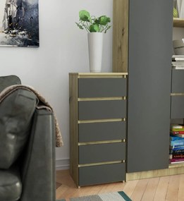 Komoda CL5 40 cm dub artisan/grafitově šedá