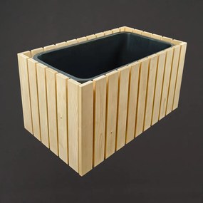 AMADEA Drevený dizajnový vyvýšený záhon s nádobou vo vnútri, 76x43,6x40cm, 60l nádoba