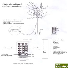 Svietiace stromček čerešňový kvet s 200LED 180 cm výška / vonkajšia prevádzka