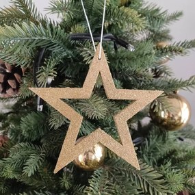 DECOLED Zlatá hviezda, dutá, 15 cm